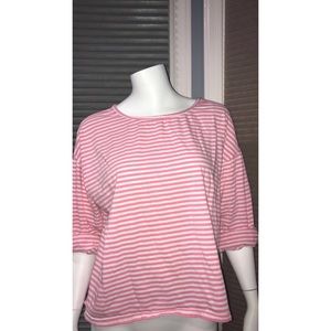 pink and white shirt